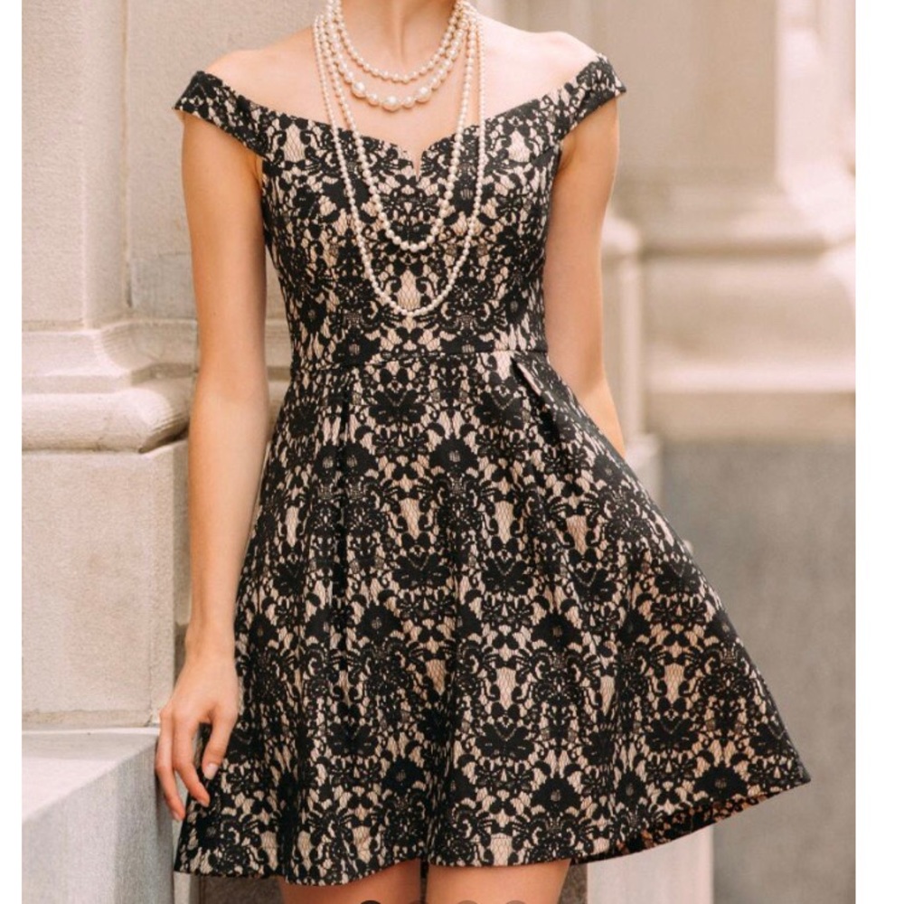 Off Shoulder Sweetheart Lace A-Line Dress
